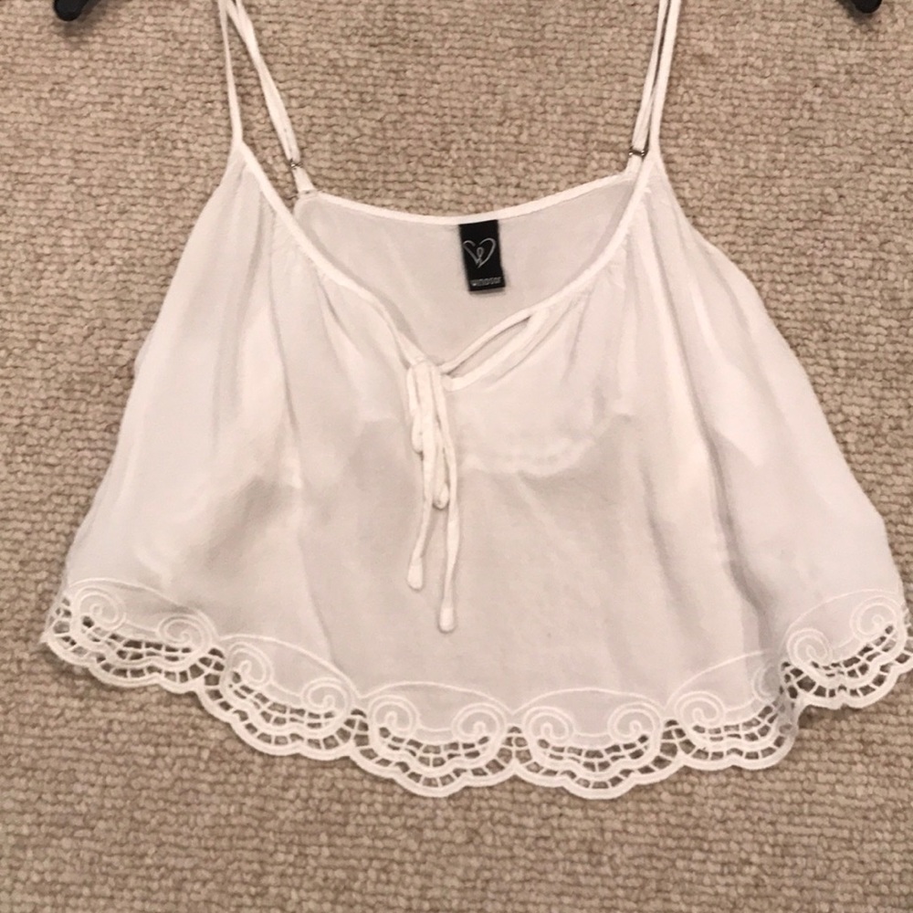 White Flowy Crop Top